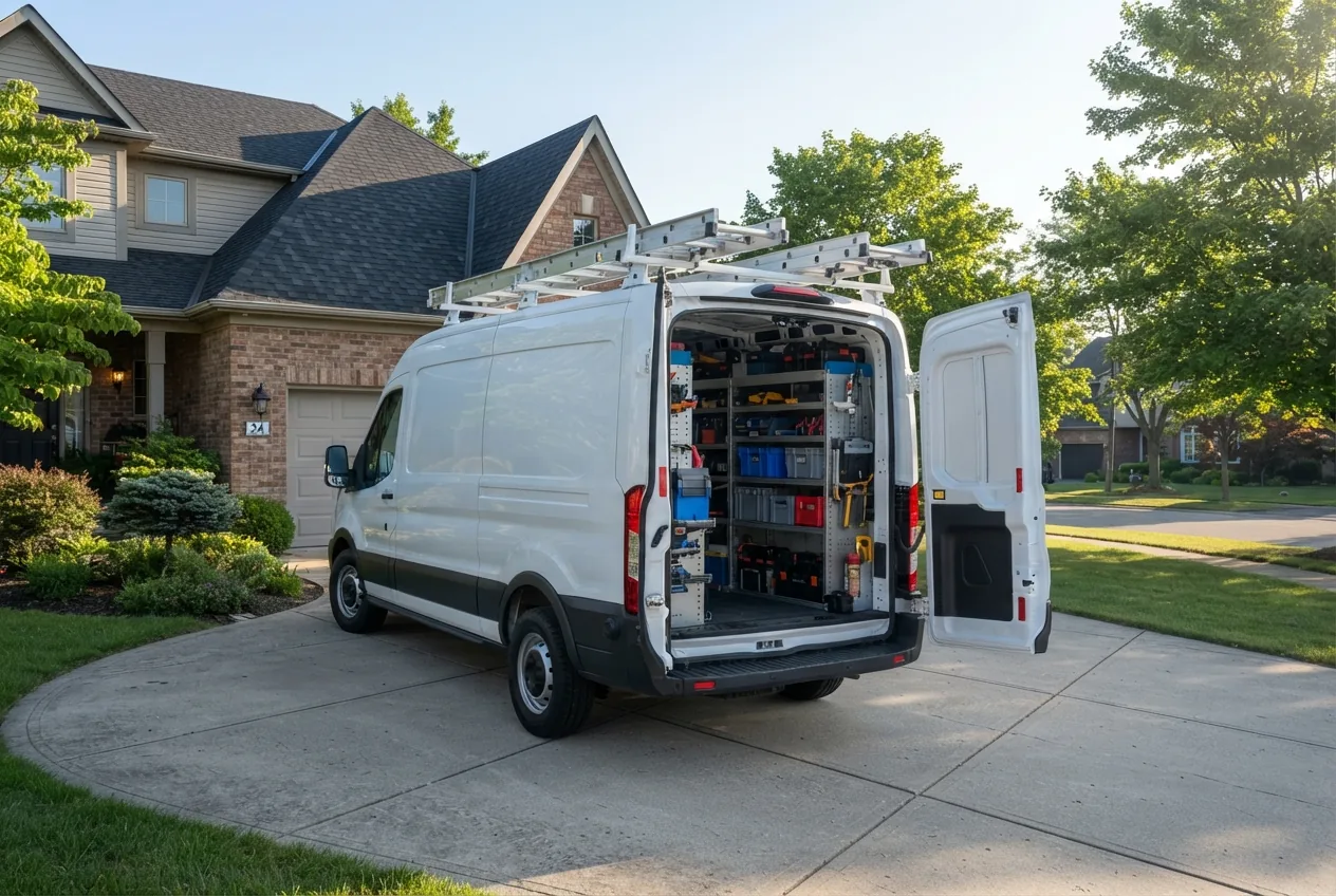 J Maxey Plumbing service vehicles